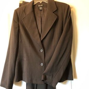 Dark brown jacket with slacks